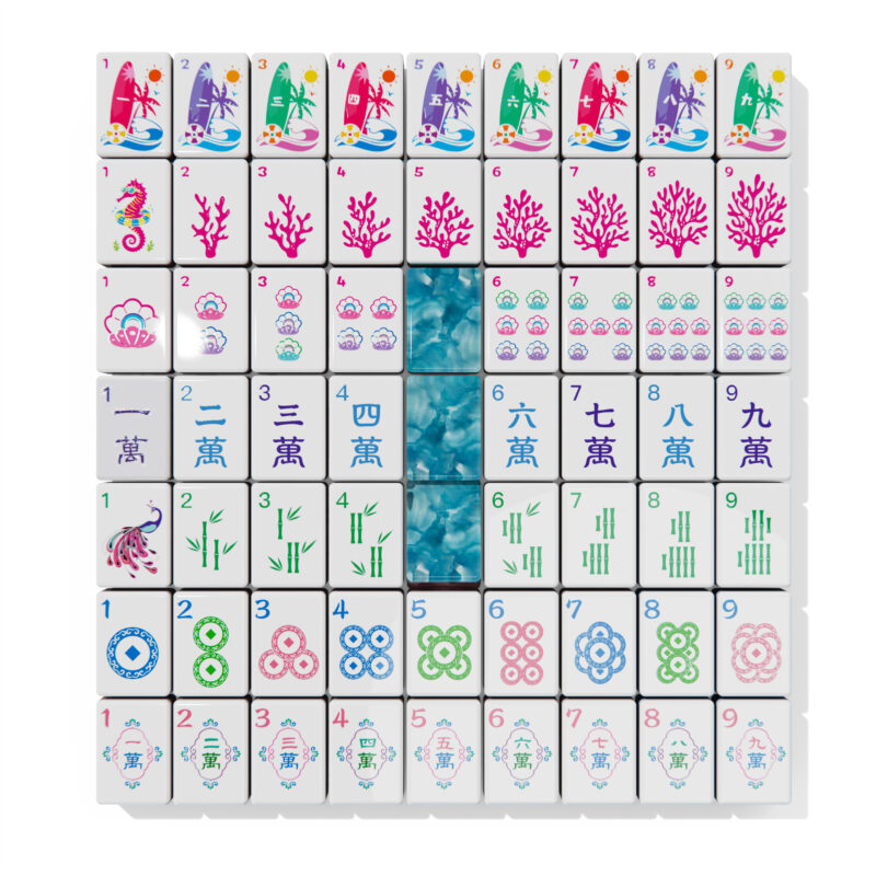 Tropical Ocean Blue American Mahjong Set