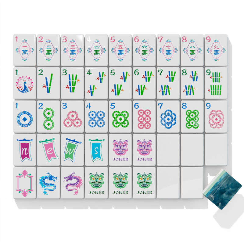 Tropical Ocean Blue American Mahjong Set