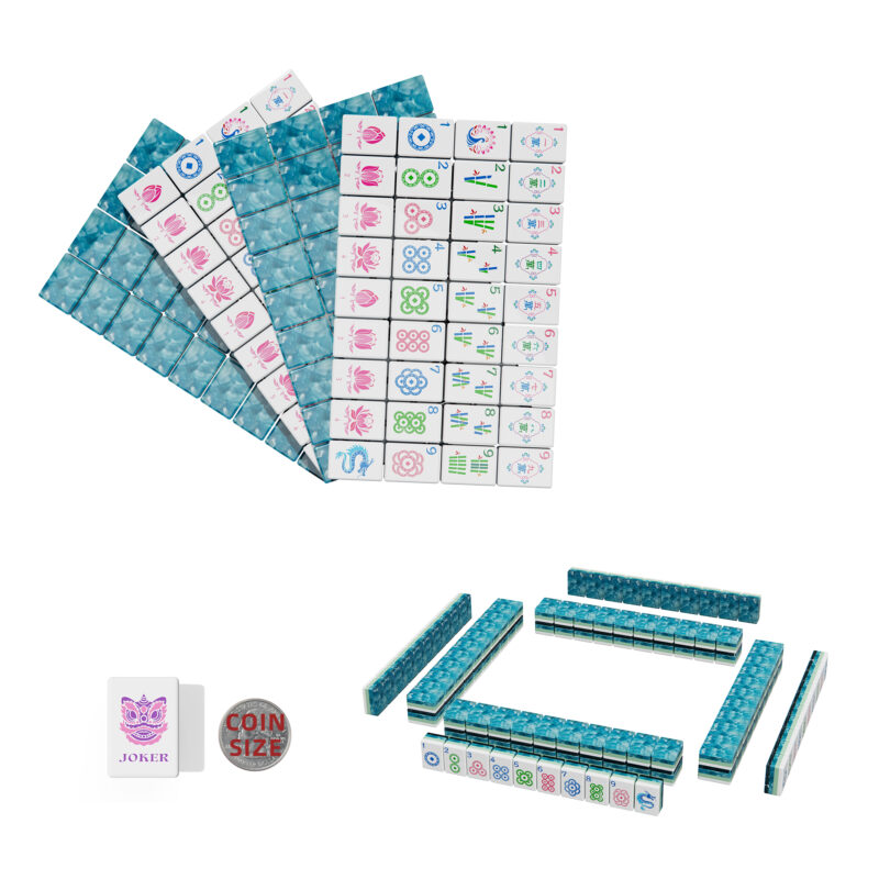 Tropical Ocean Blue American Mahjong Set