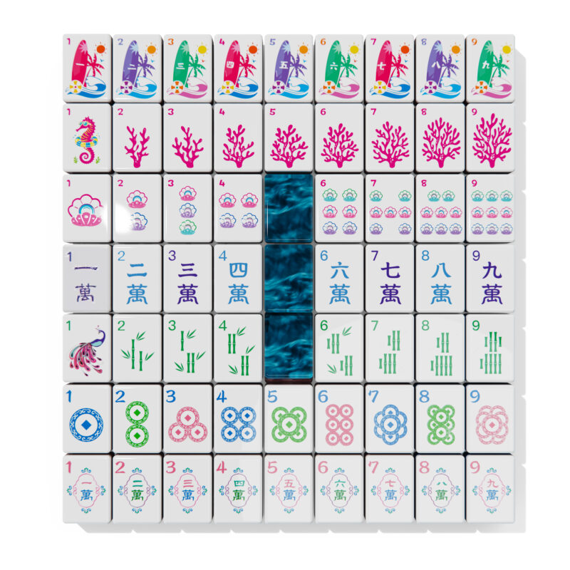 Tropical Teal American Mahjong Set