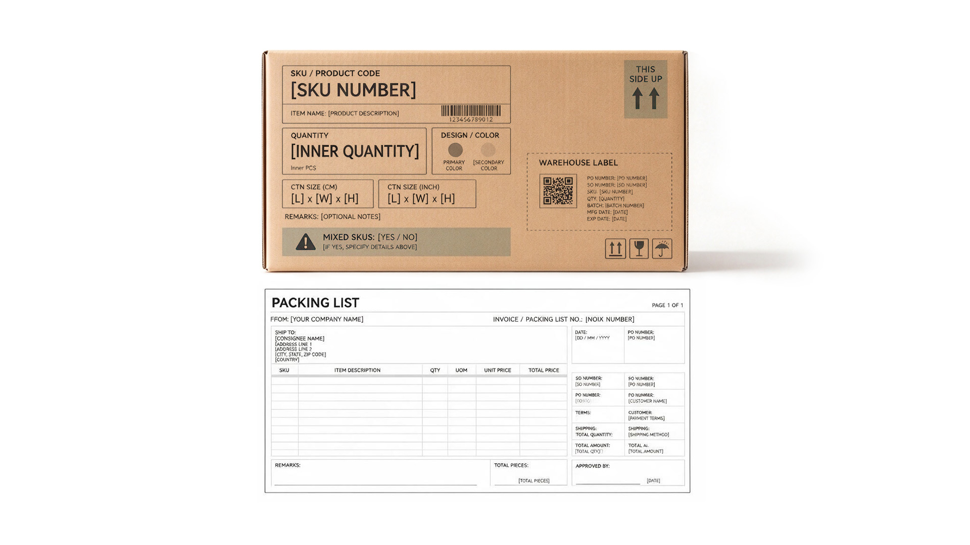 American Mahjong master carton markings and packing list for wholesale receiving