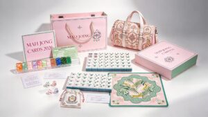 Wholesale American Mahjong accessories assortment with racks, pushers, mat, bag and dice